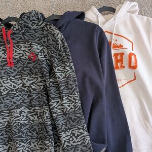 Converse Navy Crewneck Sweatshirt with Black Patterned Hood